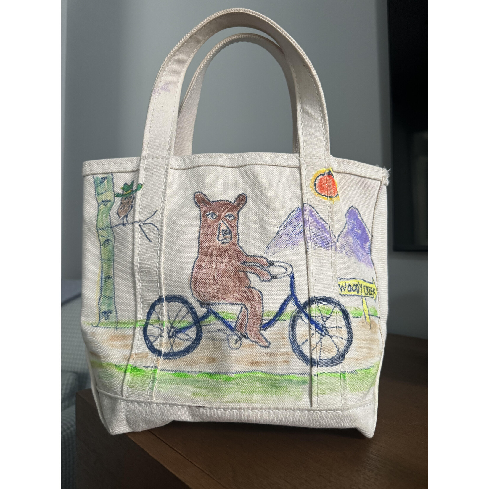 Kim Wyly Small Canvas Tote w/ Zipper - Woodpecker/Woody Creek