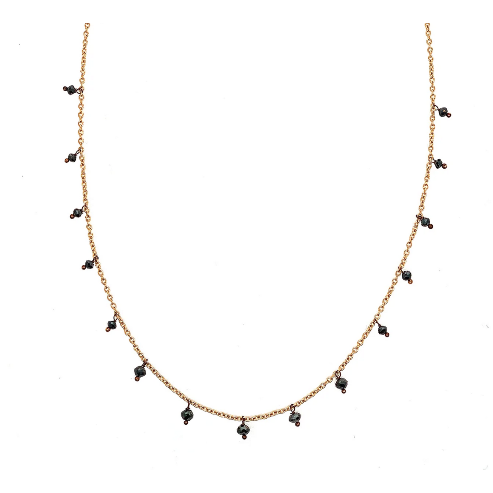 Sethi Couture Rose Gold and Black Diamond Bead Adeline Necklace