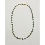 ARA Collection 24k Gold & Turquoise Bezel Set Necklace