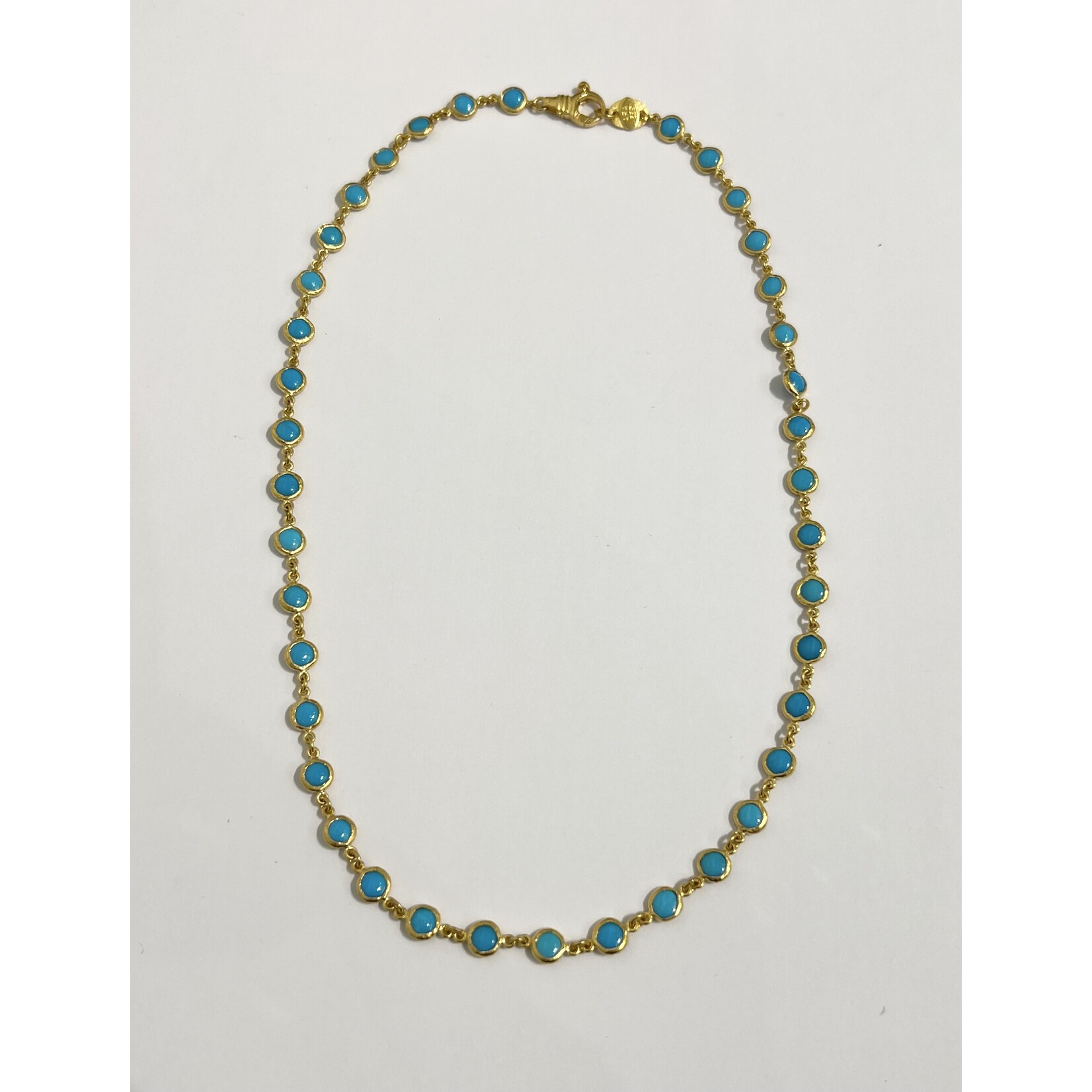 ARA Collection 24k Gold & Turquoise Bezel Set Necklace