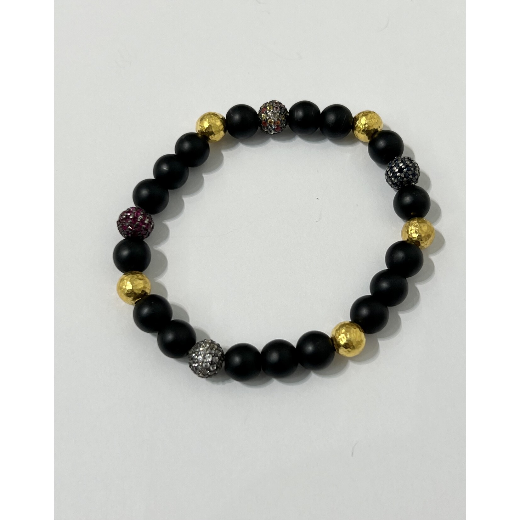 ARA Collection 24k Gold & Agate Beaded Bracelet