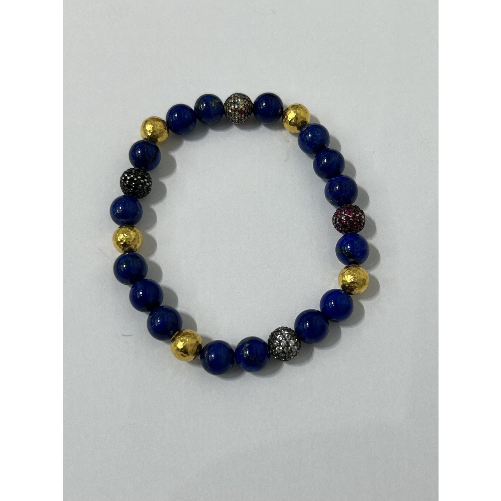 ARA Collection 24k Gold & Lapis Beaded Bracelet