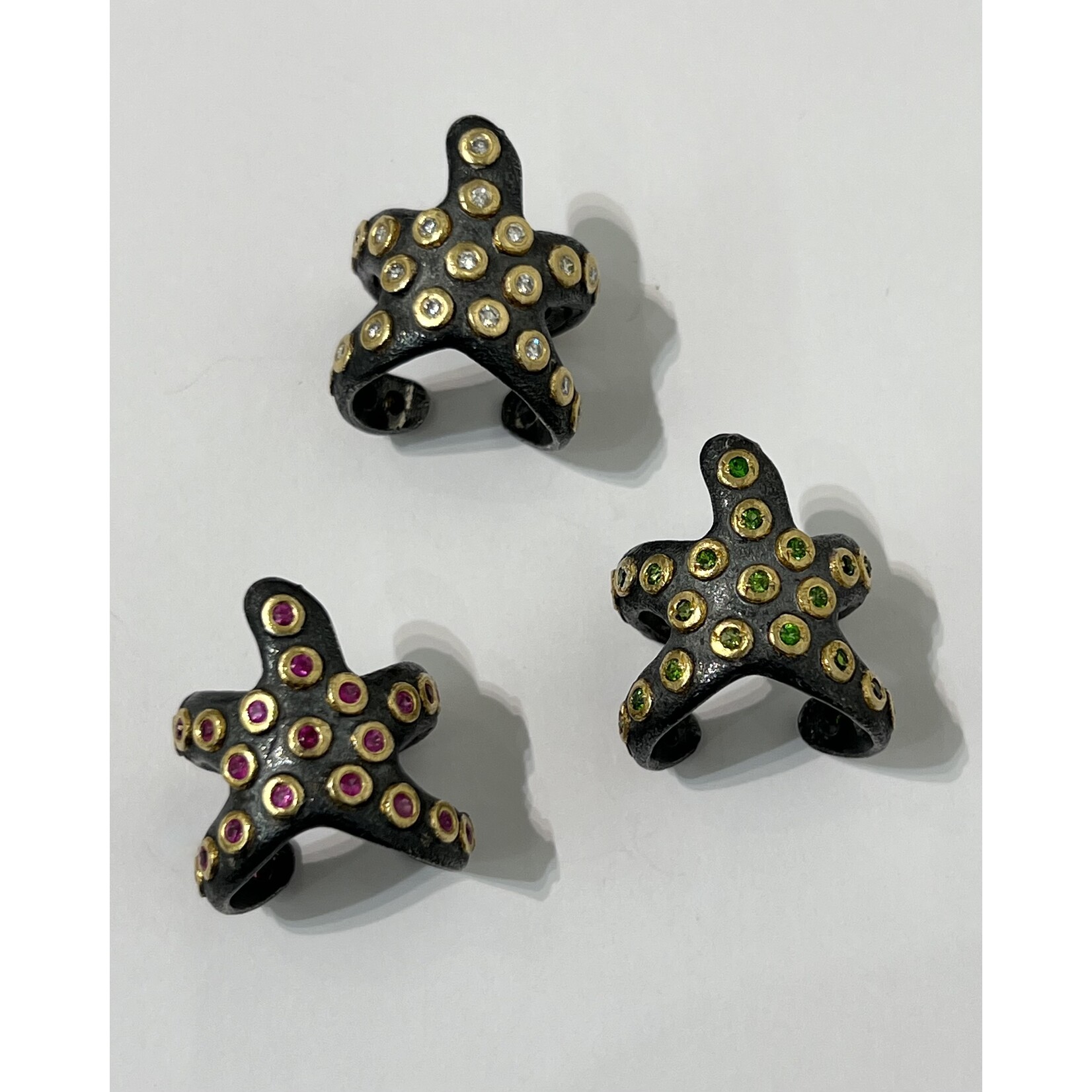 ARA Collection Oxidized Silver & Ruby Starfish Ring