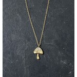 Andi Alyse 18K Yellow Gold and Diamond Mushroom Necklace