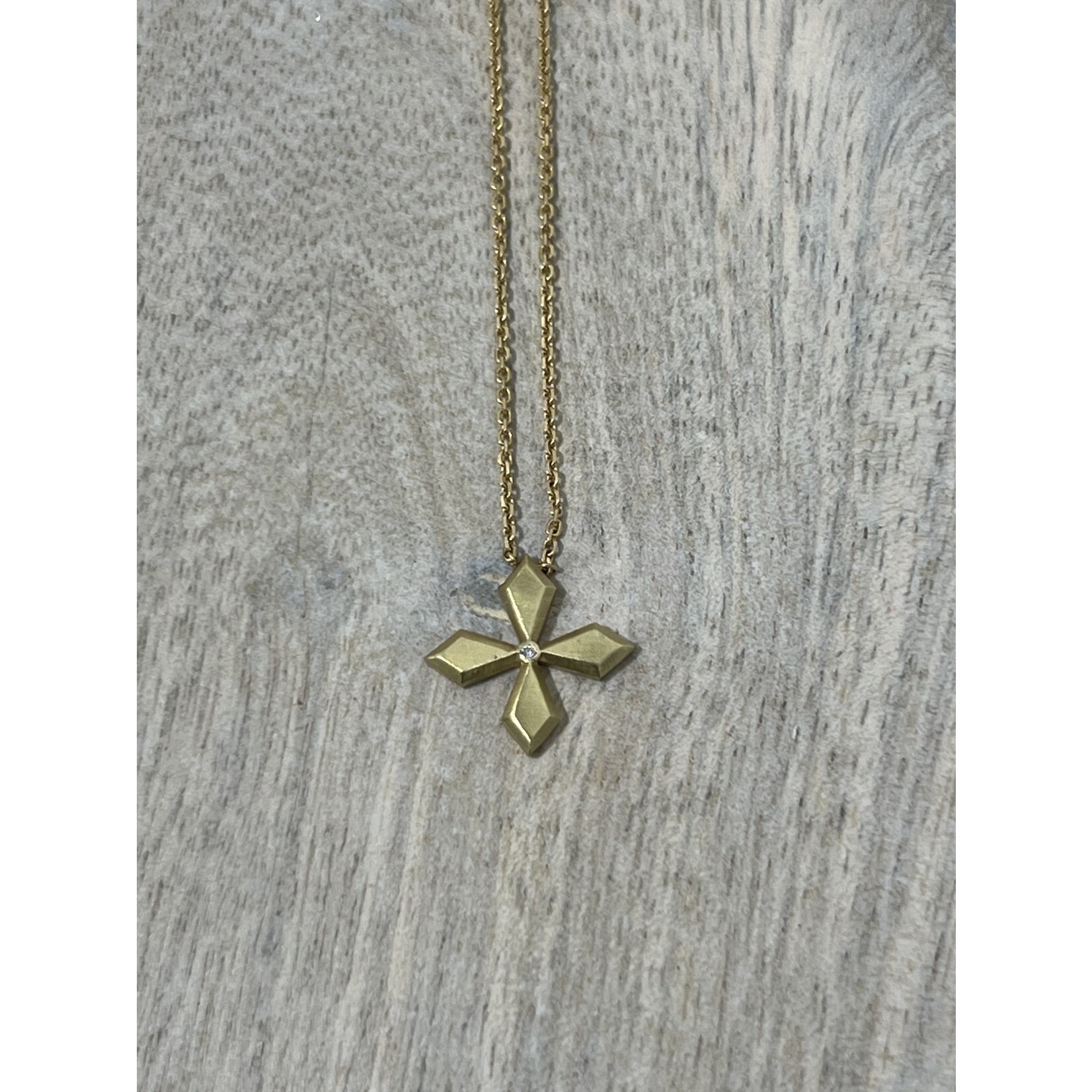 Perfect Jewel Heist 18k Yellow Gold & Diamond Cross Necklace