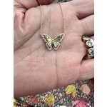 Andi Alyse 14k Yellow Gold Large Diamond Butterfly Necklace