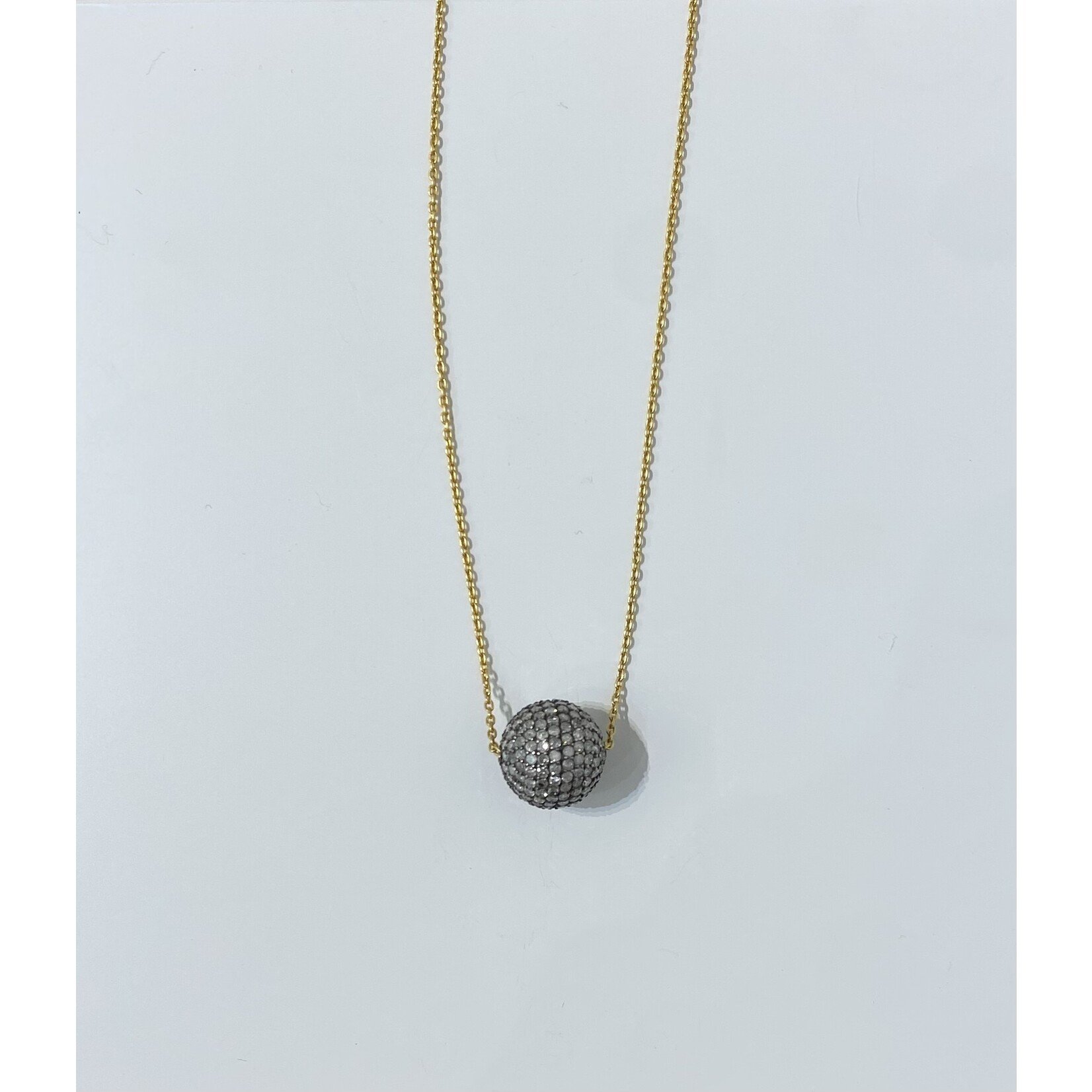 ARA Collection 24k Gold and Oxidized Silver Pave Diamond Ball Necklace