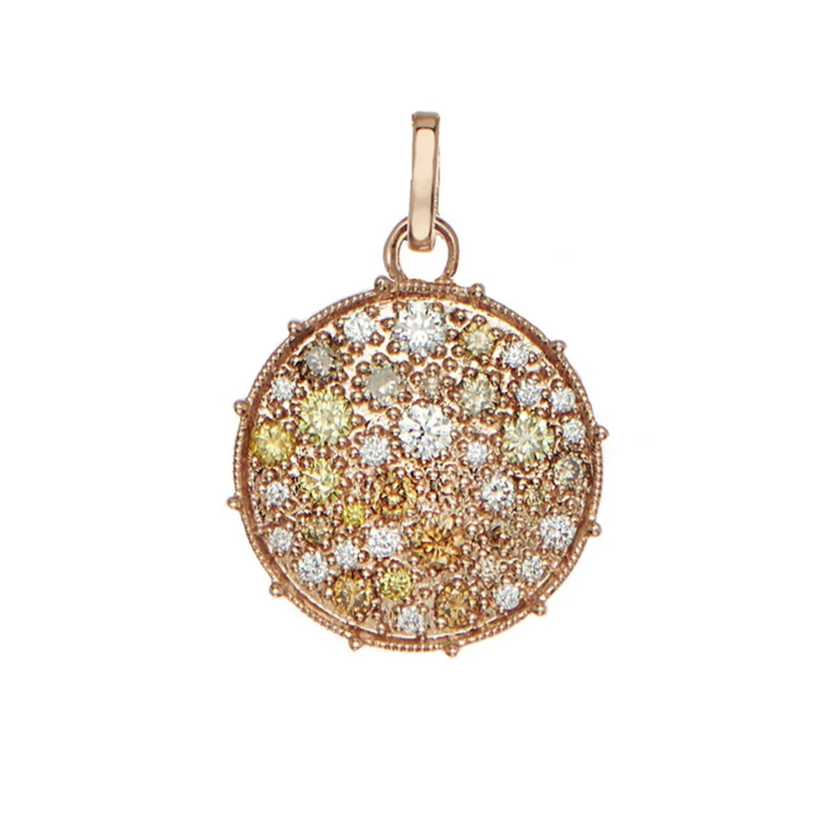 Sethi Couture 18K Rose Gold Confetti Multi-Color Diamond Disc Pendant