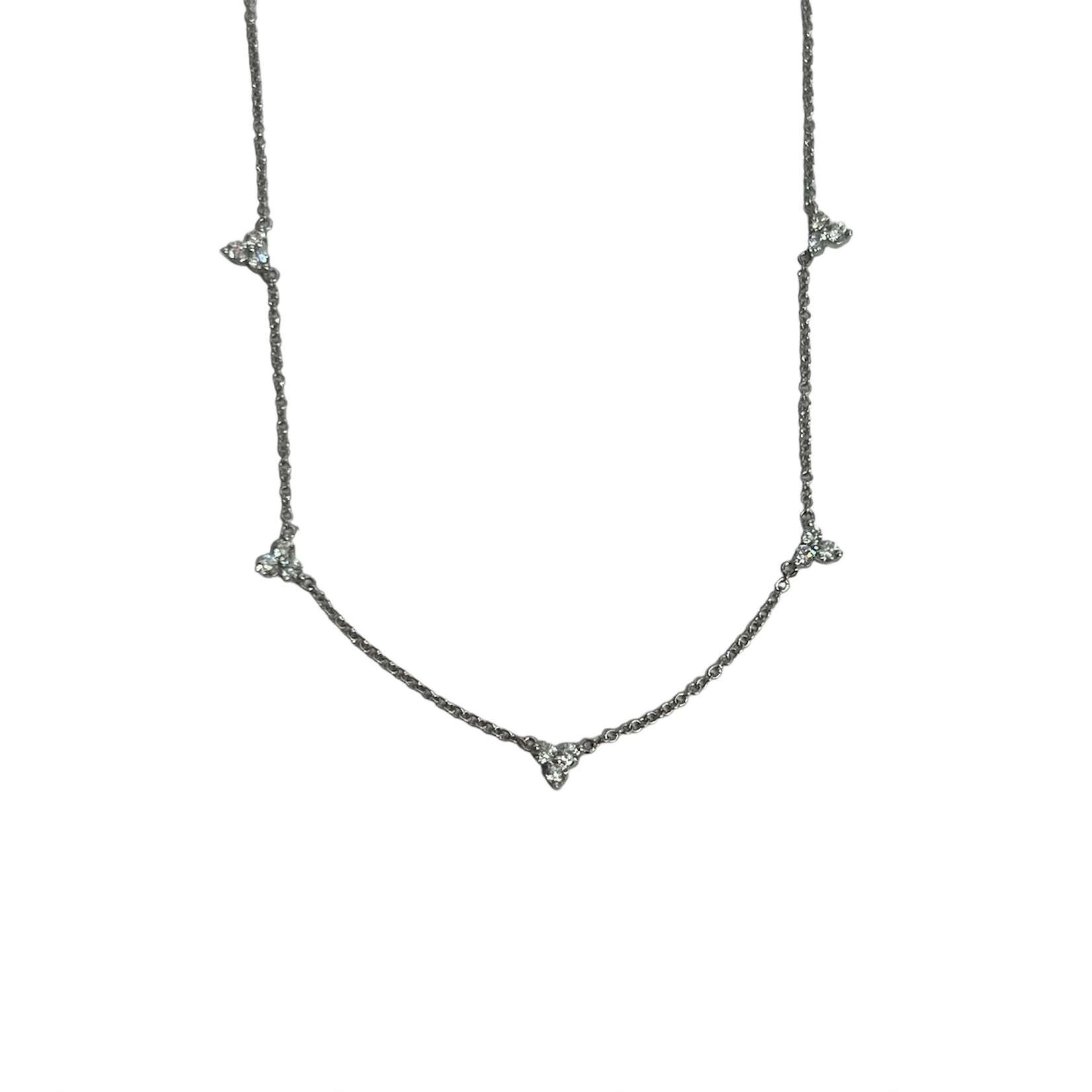 Andi Alyse 14k White Gold Diamond Triangle Necklace