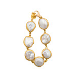 ARA Collection 24k and Large Nugget Pearl Tennis Bracelet