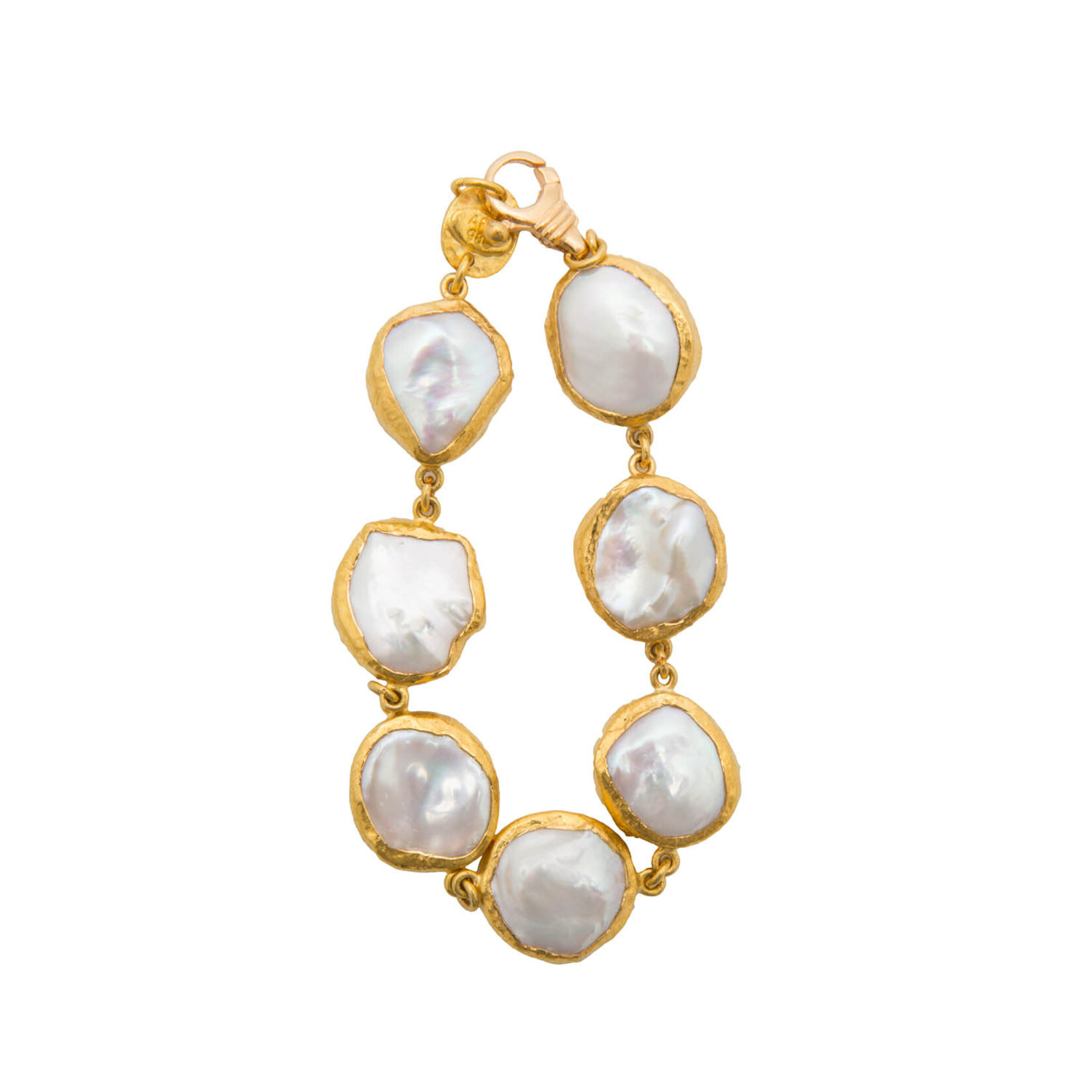 ARA Collection 24k and Large Nugget Pearl Tennis Bracelet