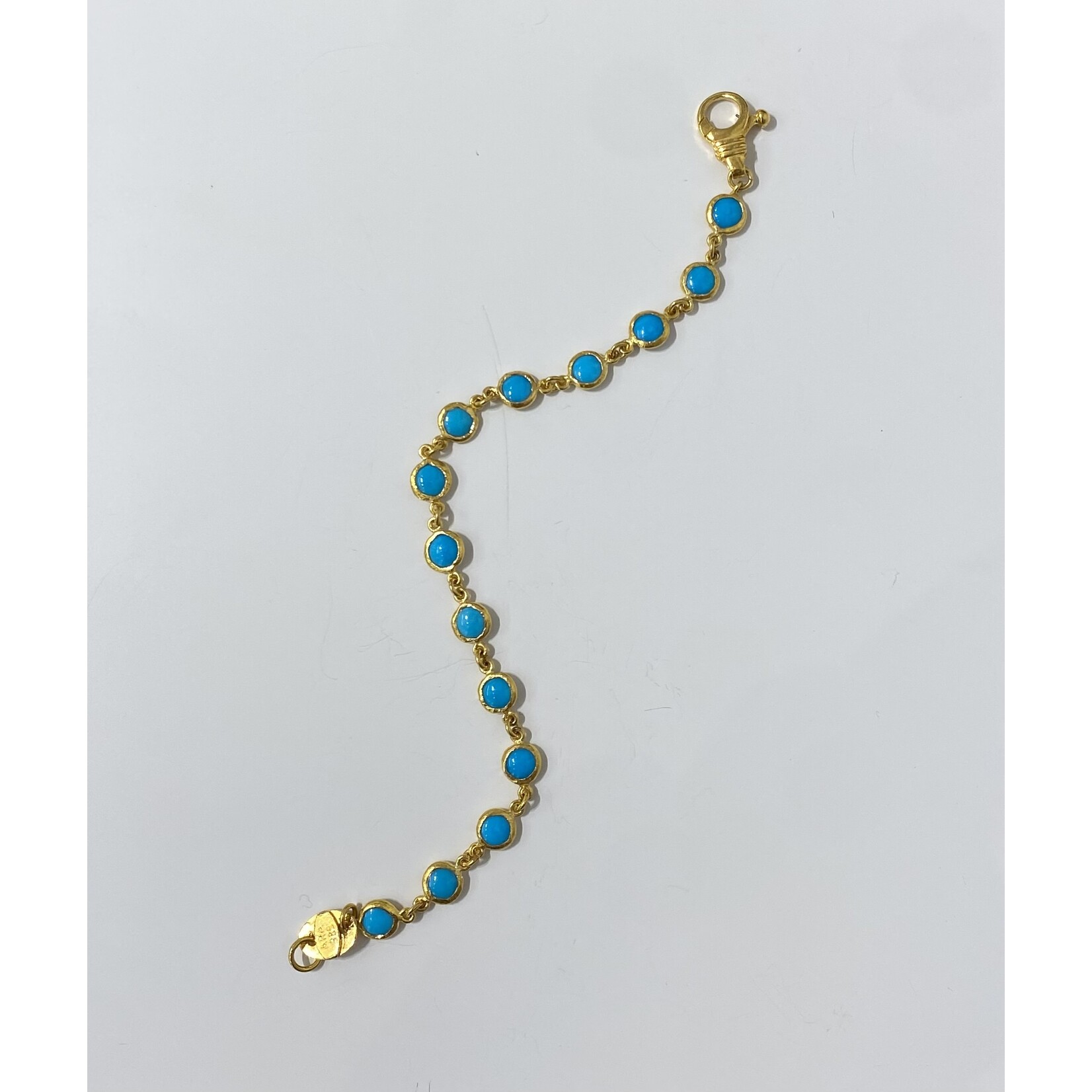 ARA Collection 24k Gold and Bezel Set Turquoise Bracelet