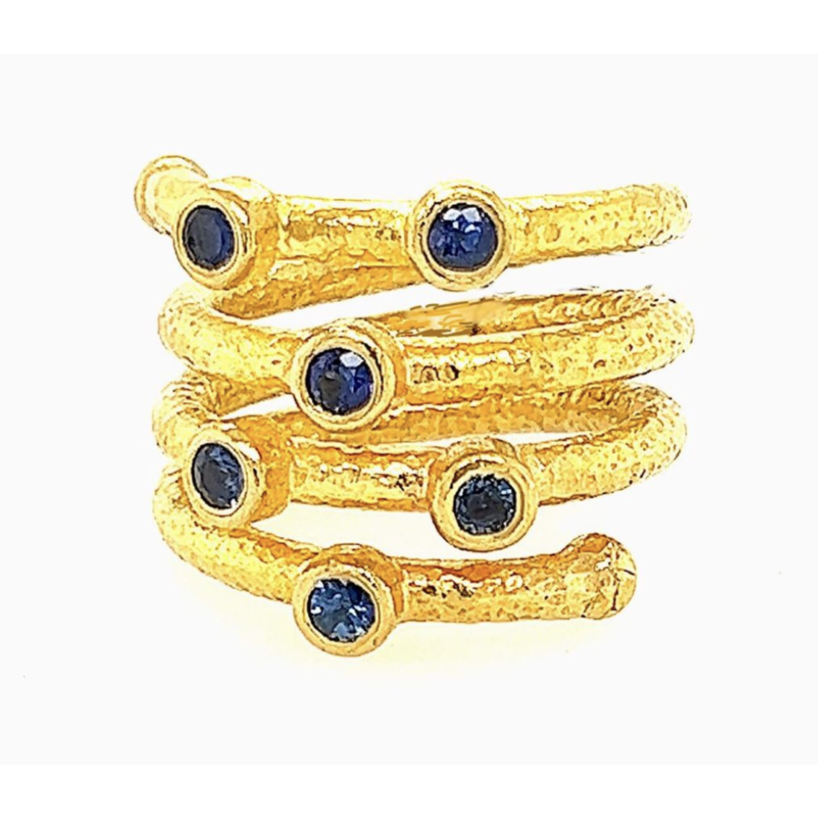 ARA Collection 24k Gold and Sapphire Spiral Ring