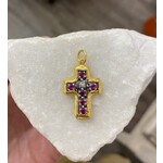 ARA Collection 24k Gold, Ruby and Diamond Cross Pendant