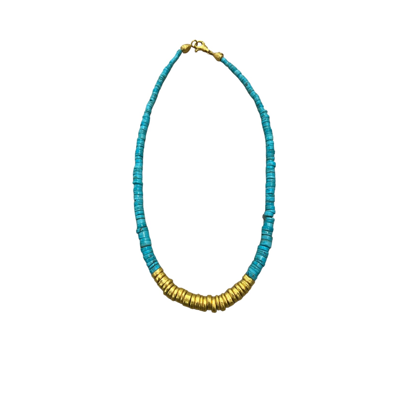 ARA Collection 24k Gold & Turquoise Rondelle Necklace