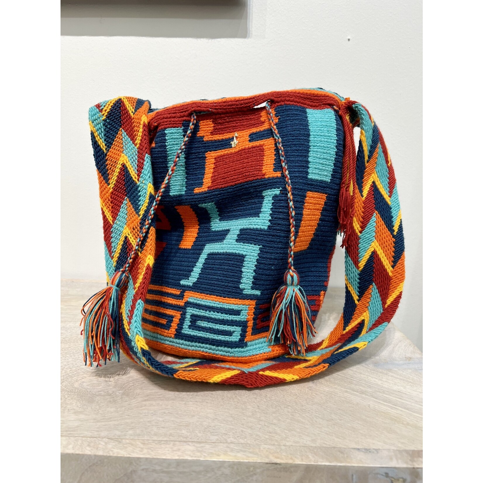 Multi Colored Threaded Bucket Bag