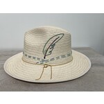 Feather Straw Hat