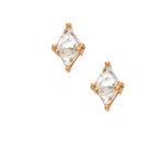 Sethi Couture Rose Gold Duet Trillion White Diamond Stud Earrings