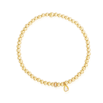 Lui Jewelry 14k Gold Stretch bracelet +18k Diamond Rondel & Rose Cut Diamond