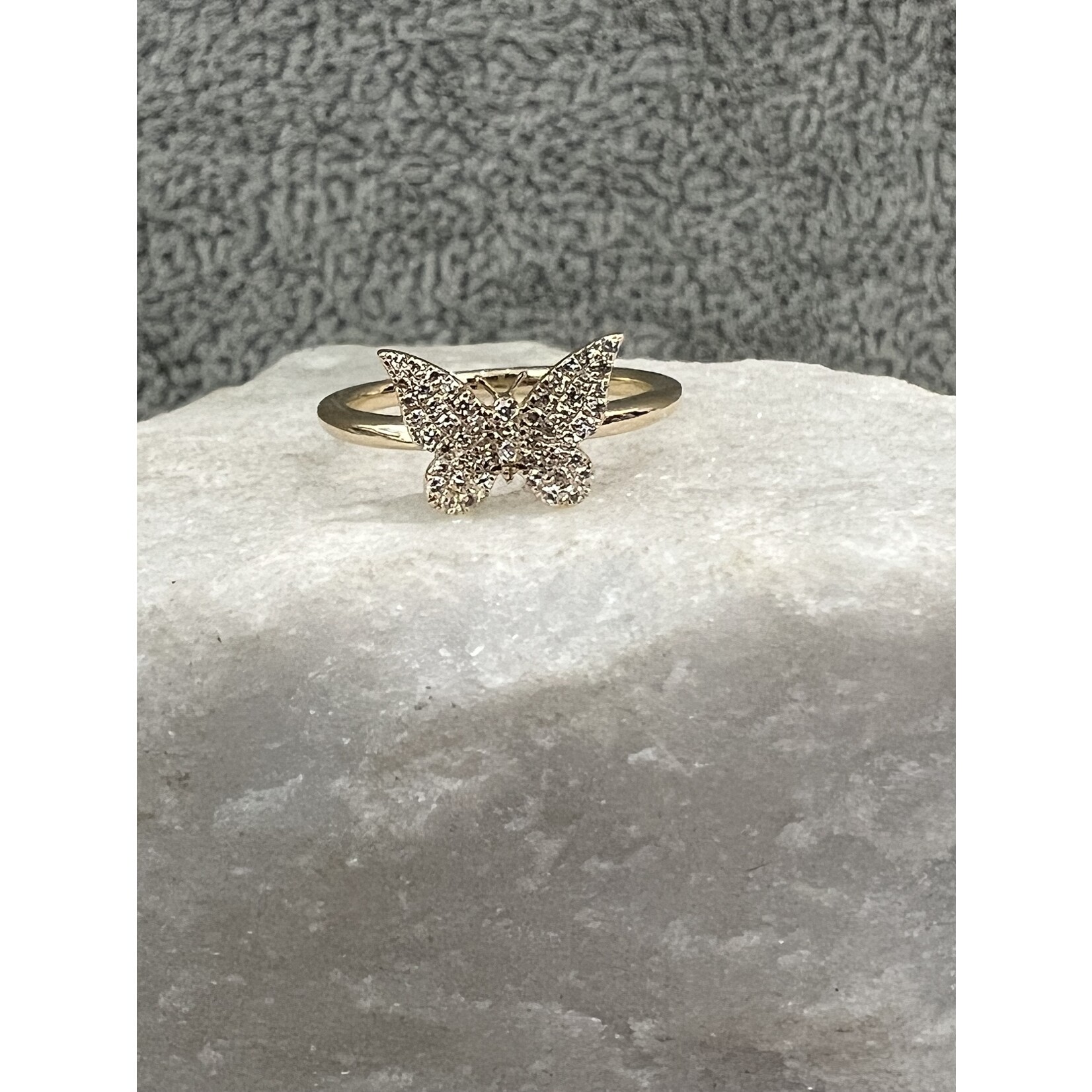 Andi Alyse 14k Yellow Gold Diamond Butterfly Ring