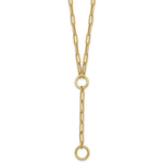 EYG Collection 14k Paperclip Link 16 Inch Y-Drop Adjustable Necklace