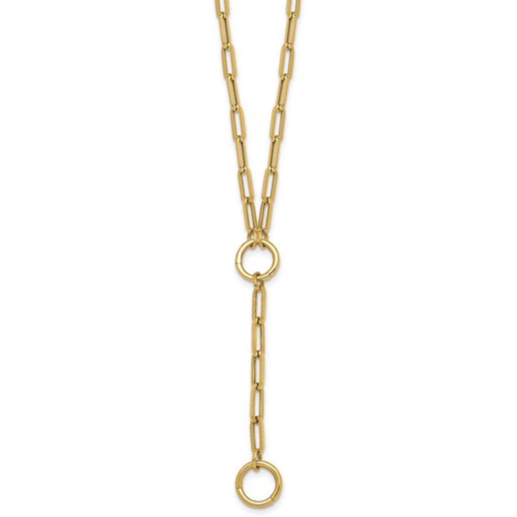 EYG Collection 14k Paperclip Link Y-Drop Necklace