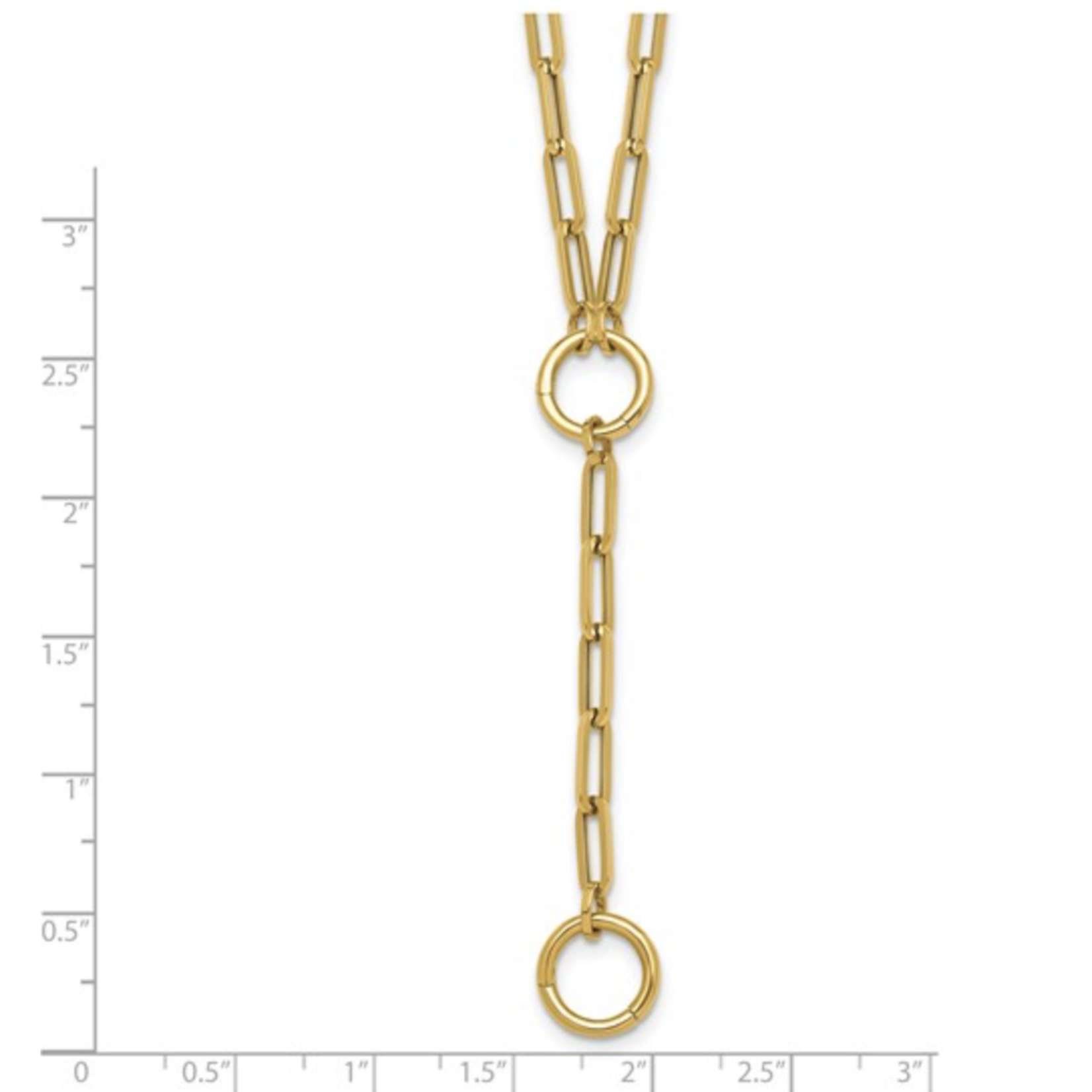 EYG Collection 14k Paperclip Link Y-Drop Necklace