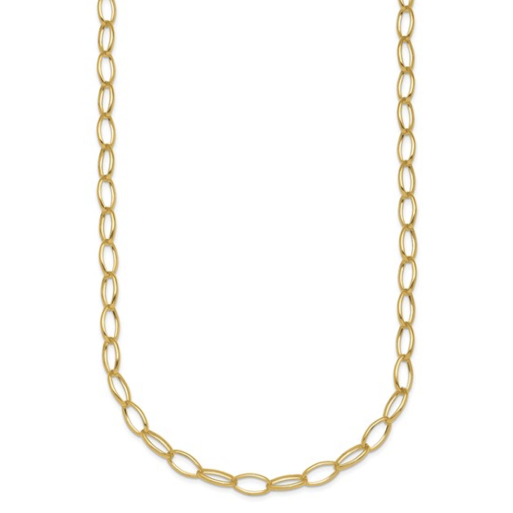 EYG Collection 14k 4.35mm Solid Oval Link 20 Inch Necklace