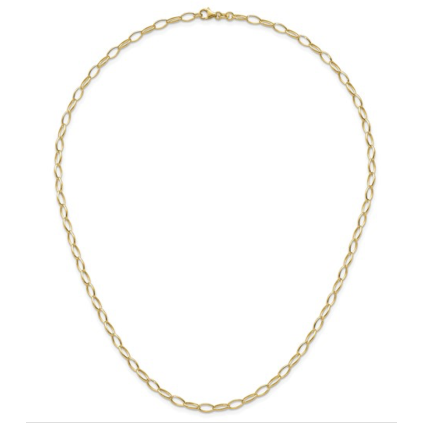 EYG Collection 14k 4.35mm Solid Oval Link 20 Inch Necklace