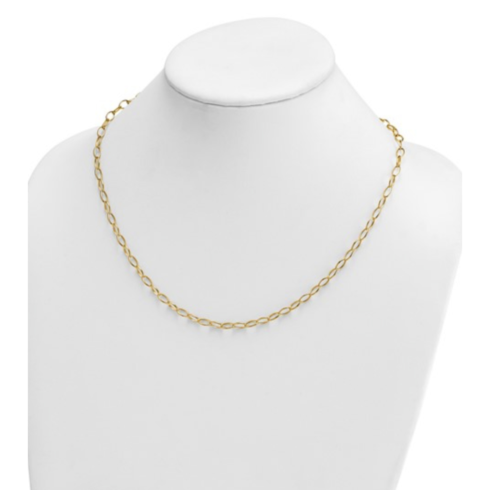 EYG Collection 14k 4.35mm Solid Oval Link 20 Inch Necklace