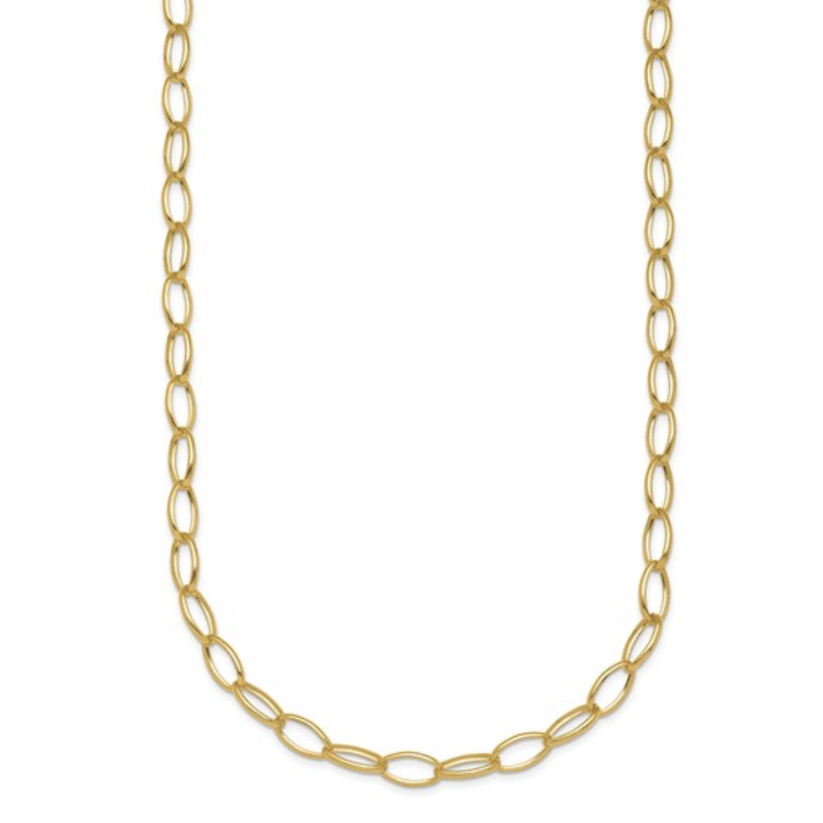 EYG Collection 14k 4.35mm Solid Oval Link 18 Inch Necklace