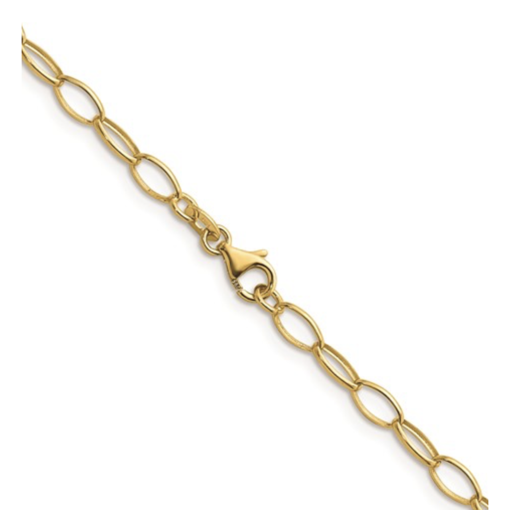 EYG Collection 14k 4.35mm Solid Oval Link 18 Inch Necklace