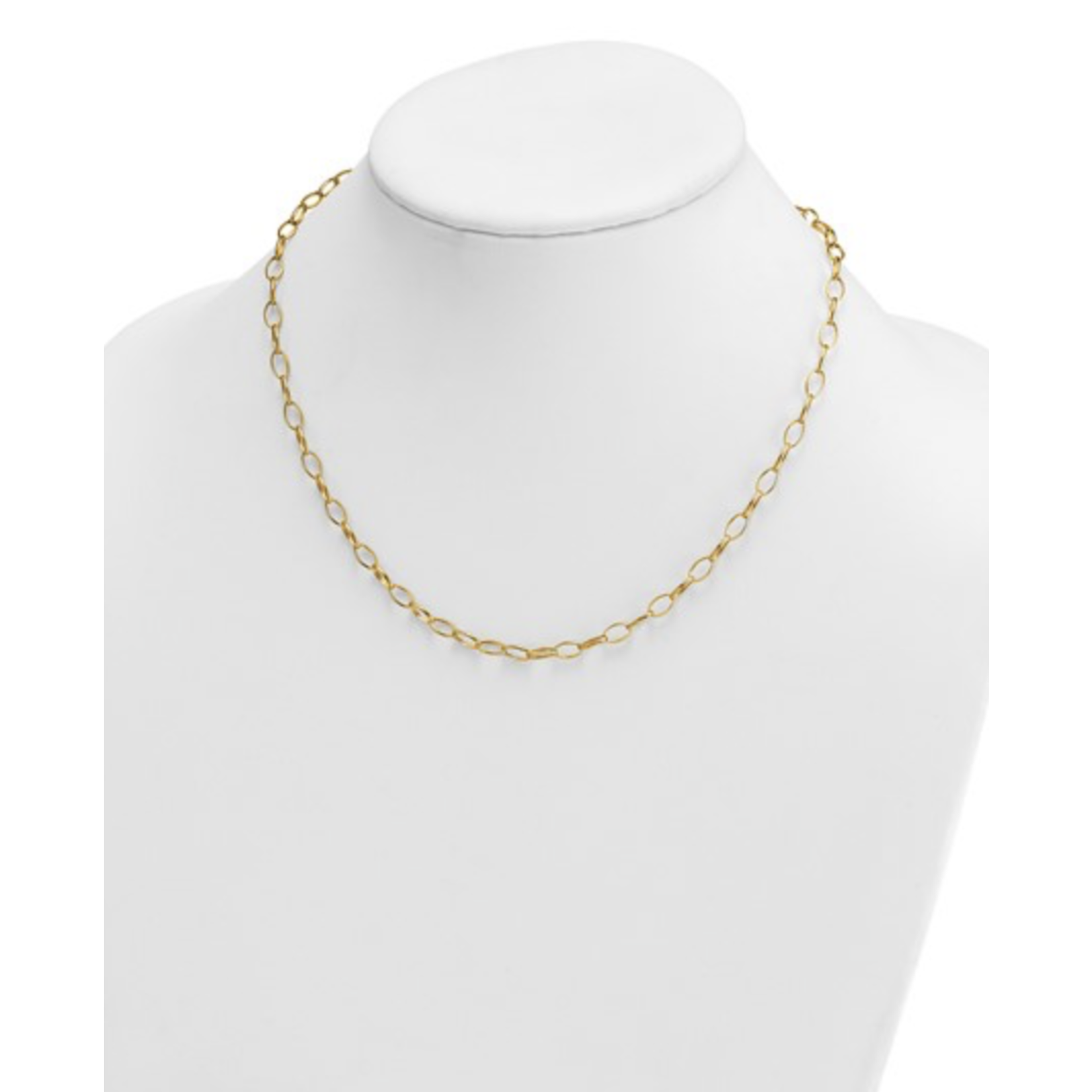 EYG Collection 14k 4.35mm Solid Oval Link 18 Inch Necklace