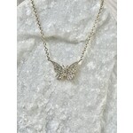 Andi Alyse Small Pave Diamond and 14k Yellow Gold Butterfly Necklace