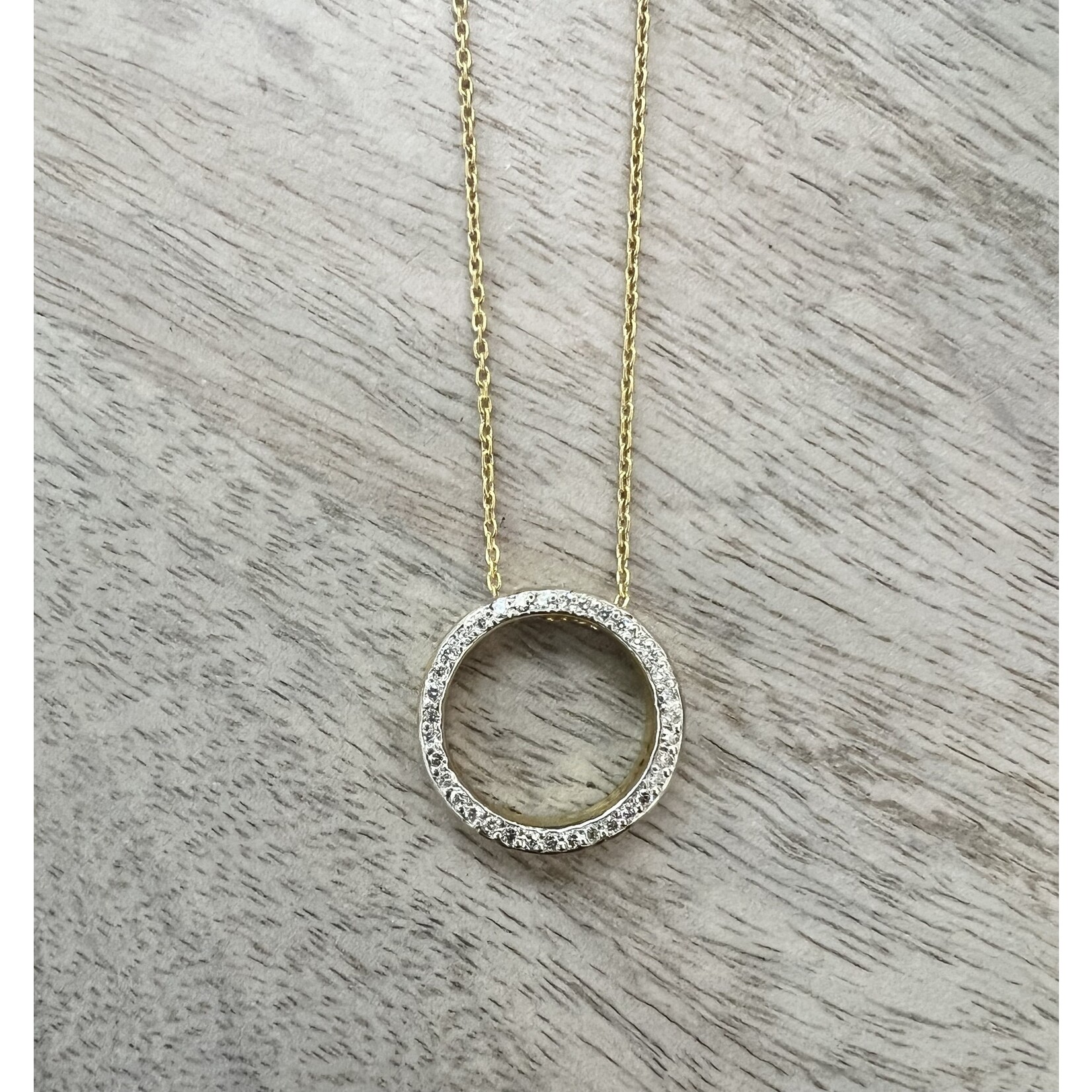 ARA Collection 24k Gold & Diamond Circle Necklace