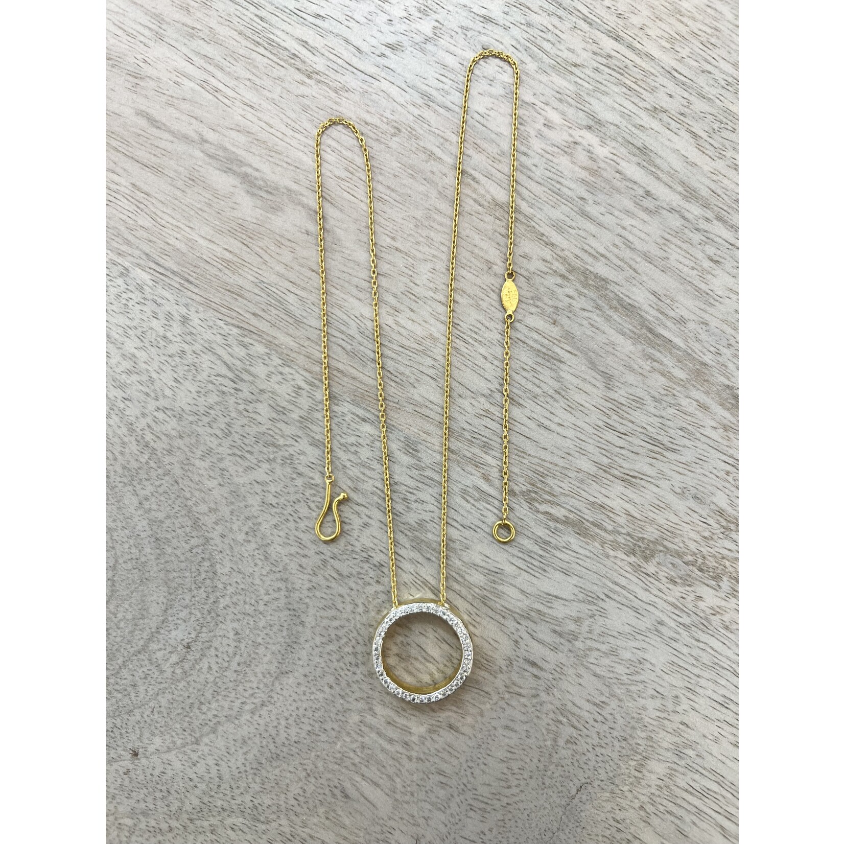 ARA Collection 24k Gold & Diamond Circle Necklace