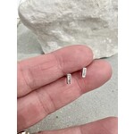 Andi Alyse 14k White Gold Baguette Diamond Bar Earrings