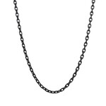 Erica Molinari Oxidized Silver Rectangle Link Chain - 23" Length