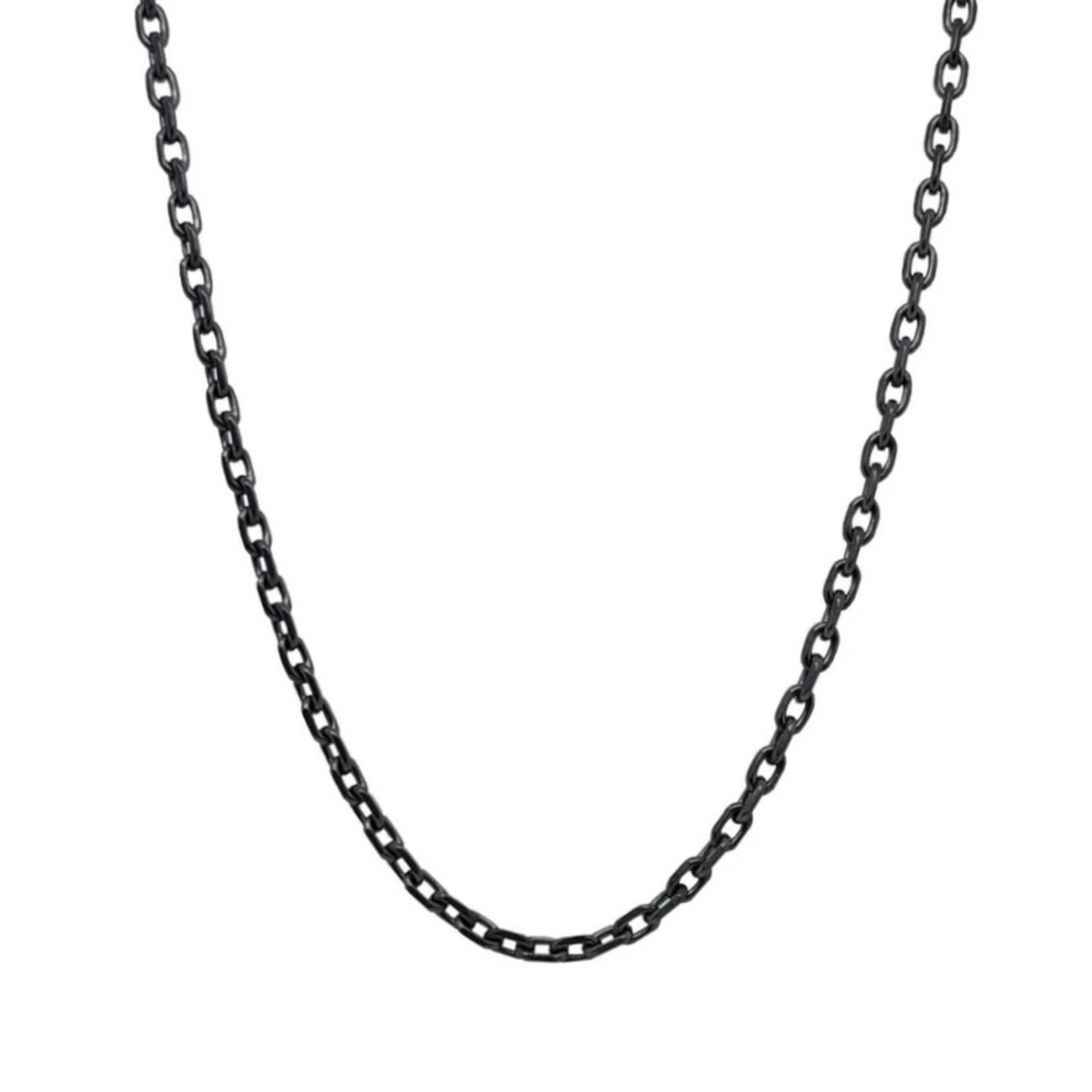 Erica Molinari Oxidized Silver Rectangle Link Chain - 23" Length