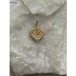 Ross Andrews 18k and Diamond Halo Large Aspen Leaf Pendant 15mm, (.30ct)