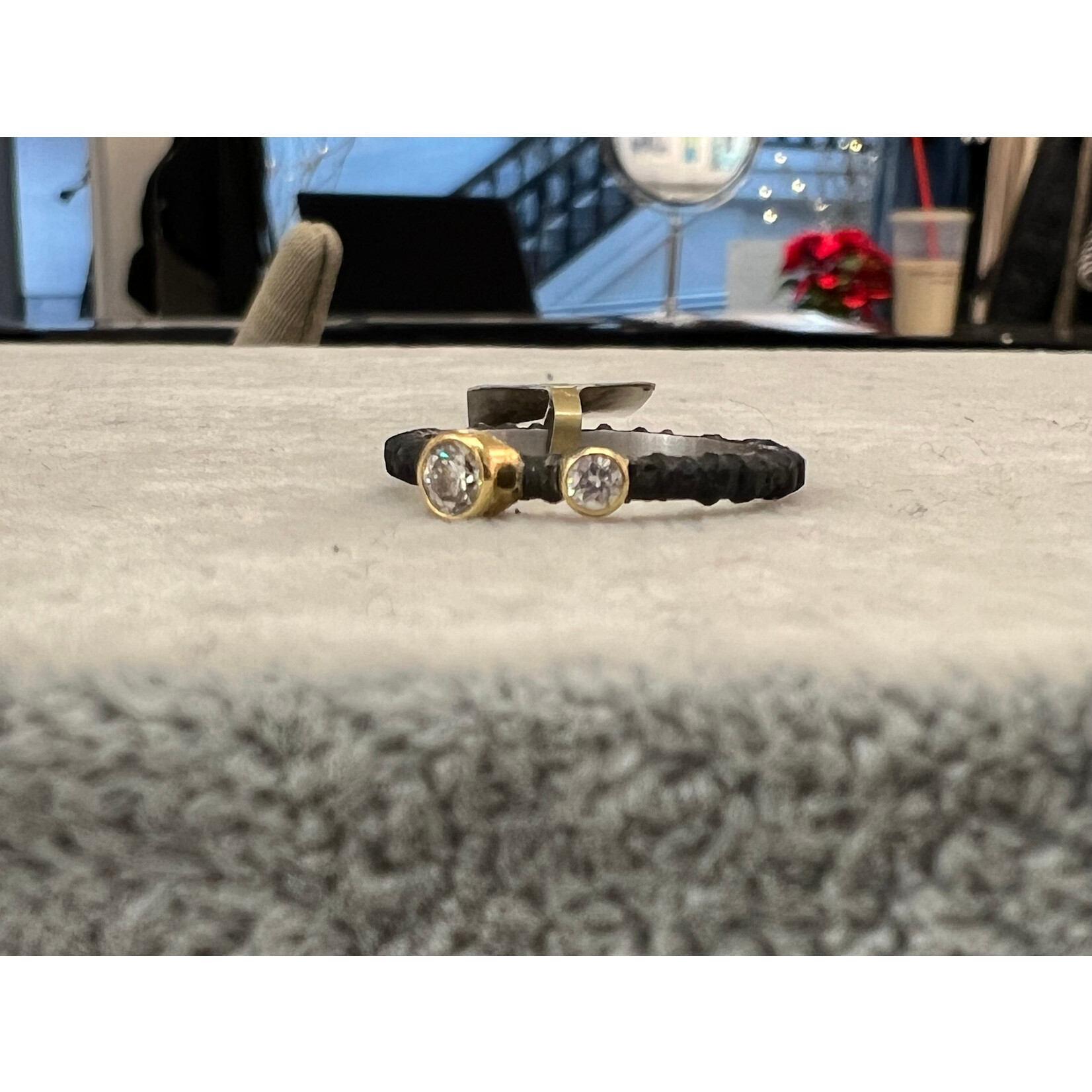 Sarah Graham Metalsmithing Aspen Stacking Ring with White Diamonds