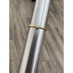 Sarah Graham Metalsmithing 18k Yellow Gold Pebble Stacking Ring with White Diamond