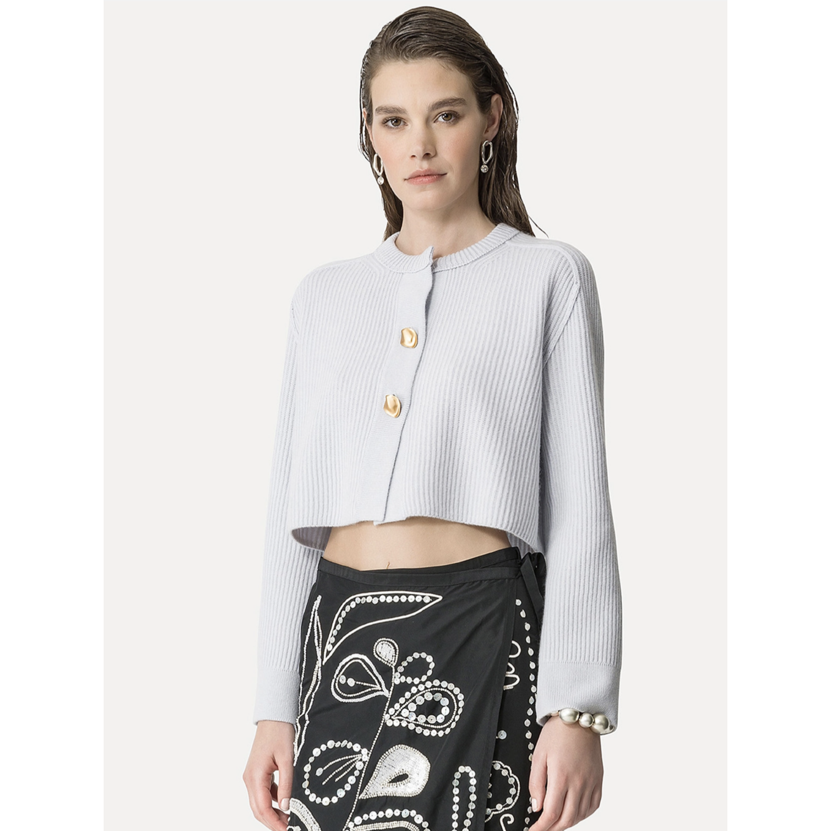 Forte Forte Cashmere Wool Rib Cropped Cardigan