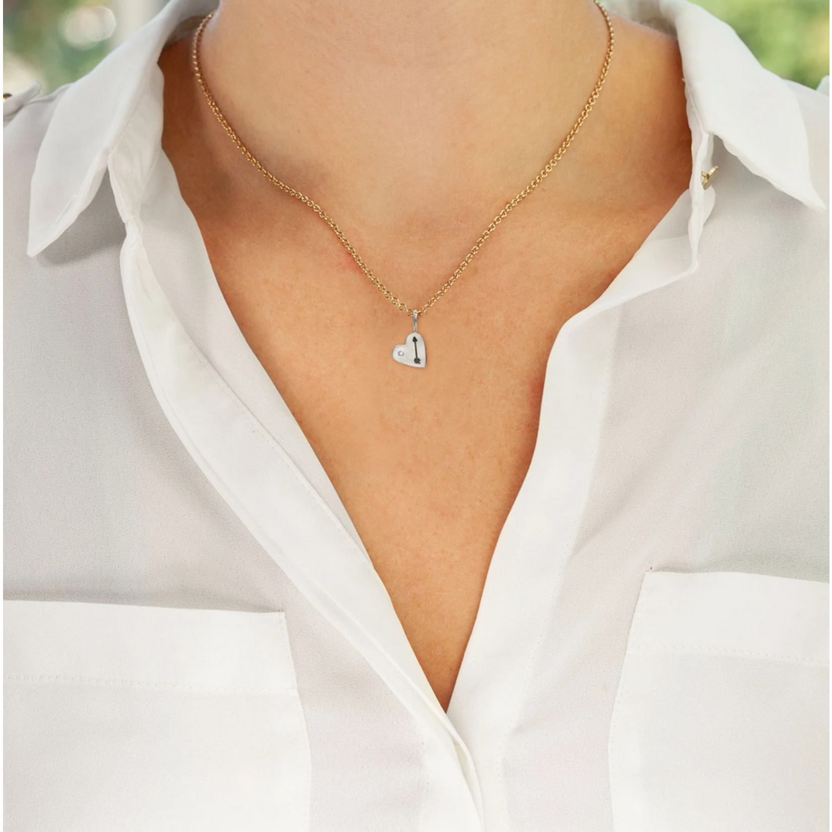 Heather Moore Sterling Silver Arrow Heart Charm