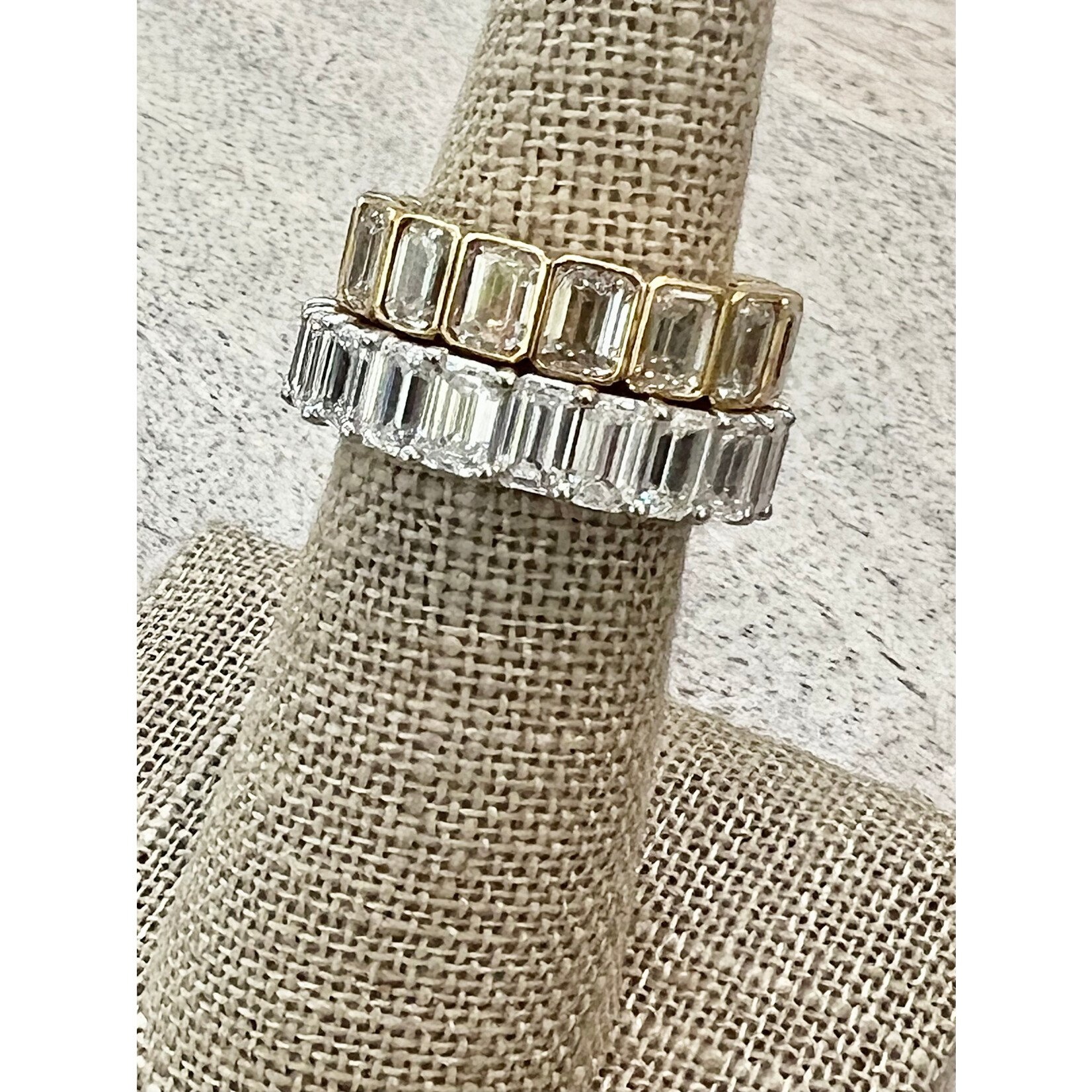 Perfect Jewel Heist 14K Yellow Gold & Bezel Set LAB Grown Diamond Eternity Band 6.01ct, size 6.25
