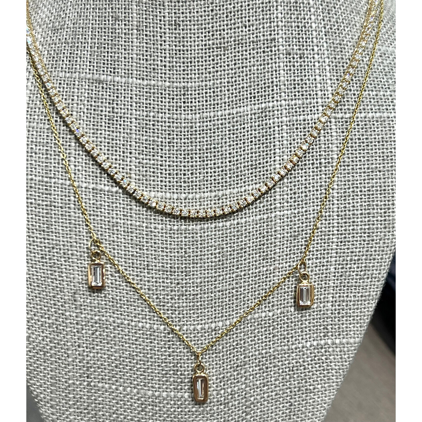 Perfect Jewel Heist 14K Yellow Gold & LAB Grown Diamond Tennis Necklace 3.58ct