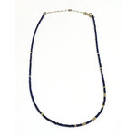Lapis and 18K Yellow Gold Beaded Necklace