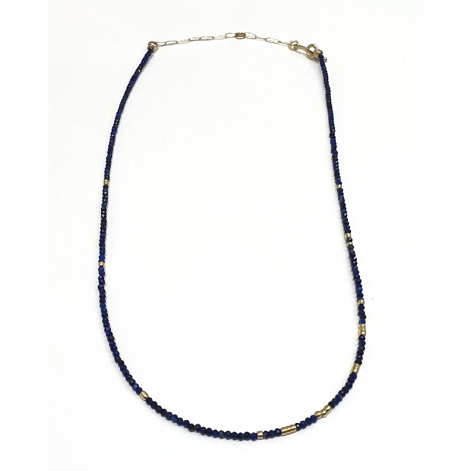 Lapis and 18K Yellow Gold Beaded Necklace