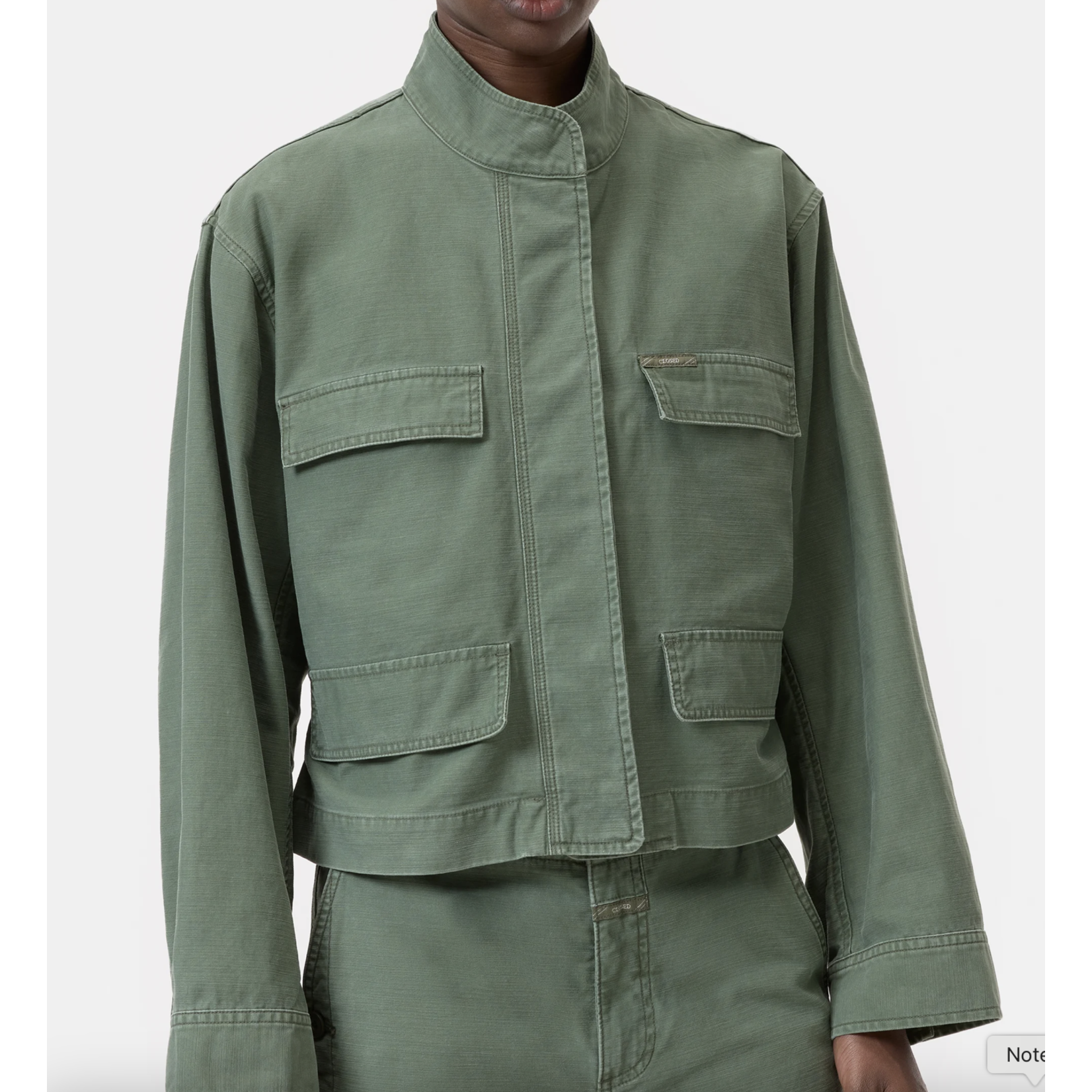Closed Cropped Cotton Utility Jacket