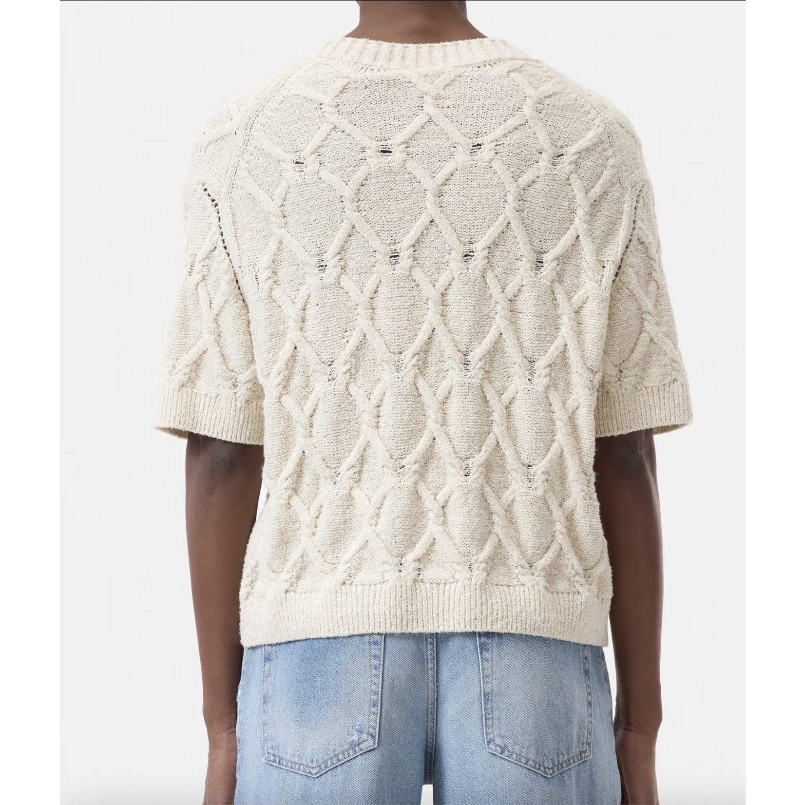 Closed Short-Sleeved Knitted Jumper